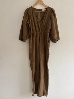 Apiece Apart Meru Brown Wrap Jumpsuit